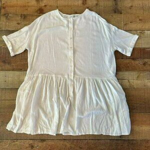 Petal & Pup white button front tunic top women's 8